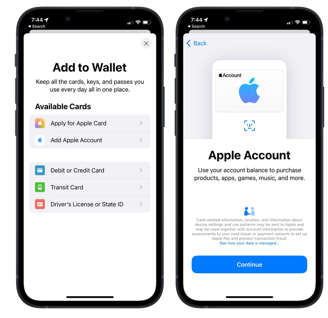 彭州苹果手机维修分享iOS 15.5钱包App如何添加 Apple 账户 